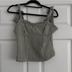 Free People Bustier Top in Green With Tie Shoulders